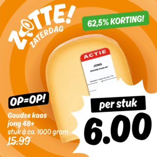 1 Kilo Goudse kaas voor €6 bij Poiesz