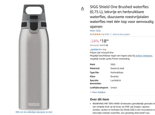 SIGG Shield One Brushed 0,75 L fles voor €18,84 bij Amazon