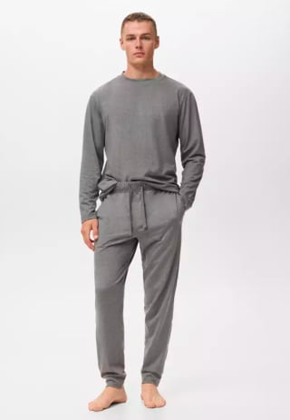Mango pack pijama largo algodón gris por 11,99€