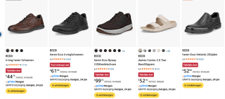 Tot 65% korting op Ecco Heren en Damesschoenen bij Amazon