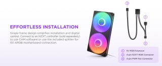 NZXT F360 RGB Core - 360mm Single-Frame Fan Unit with 3 x 120mm RGB Fans - Speed & Li
