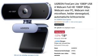 UGREEN FineCam Lite 4K Webcam voor €18,80 bij Amazon