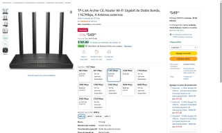 TP-Link Archer C6 doble banda 300+867Mbps por $5,49 | Amazon