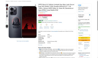 OPPO Reno14 F Star Wars por $9,603 | Oferta Amazon