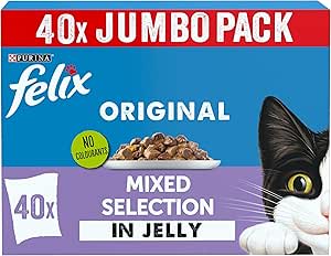 FELIX Original Mixed Selection in Jelly Wet Cat Food 40x85g – £6.50 (£5.50 w/20% Vouc