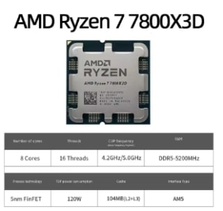 AMD RYZEN 7 7800X3D CPU Gaming Processor voor €212,46 bij Aliexpress