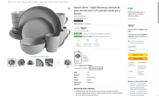 Vajilla Gibson Home Rockaway 16 pz por $906 | Oferta Amazon