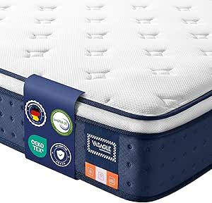 Vasagle King Size 150 x 200 x 25 cm Hybrid Mattress with Pocket Springs & Gel Memory