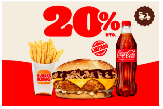 Menú Burger King Pulled Pork Pollo Grande descuento 20%