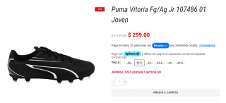 Puma Vitoria Fg/Ag Jr 107486 01 Talla 22.5cm por $299 | Sport Palace
