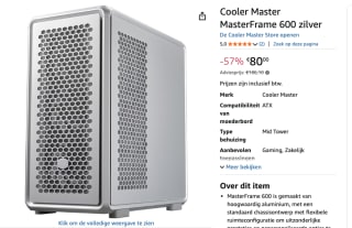 Cooler Master MasterFrame 600 Zilver - Midtowermodel voor €80 bij Amazon