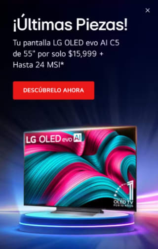 Pantalla LG OLED C5 AI 4K 55" por $12,599 | Banamex MSI