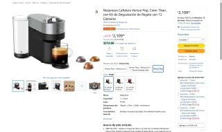 Cafetera Nespresso Vertuo Pop por $2,109 | Oferta Amazon