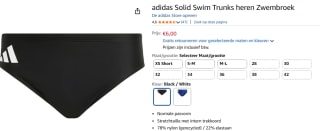 Adidas Solid zwemslip voor €6 bij Amazon