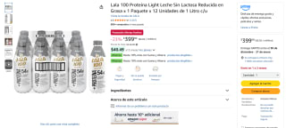 12 Pack Leche Lala 1L Proteína Light por $307 | Oferta Amazon