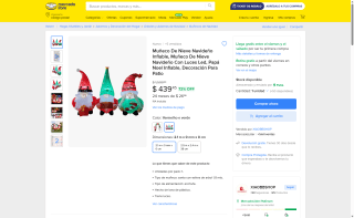Muñeco de Nieve 2.1m con Luces LED por $439 | Mercado Libre