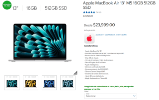 MacBook Air 13" M5 512GB por $17,849 | Costco (PayPal & Banorte MSI)