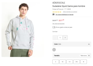 Sudadera AÉROPOSTALE Squid Game por $378 | Oferta Liverpool