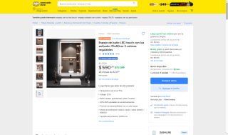 Espejo de baño LED 70x50cm por $589 | Mercado Libre