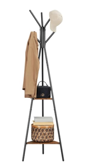 VASAGLE Perchero con 2 Estantes por 18.99€