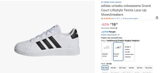 Adidas Grand Court Lifestyle Tennis Lace-Up voor €16 bij Amazon