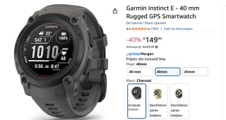 Garmin Instinct E 40mm Zwart/Grijs voor €149 bij Amazon