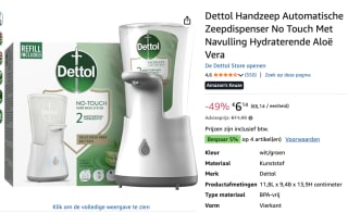 Dettol No Touch Automatische Zeepdispenser met Navulling Aloë Vera voor €6,14 bij Ama