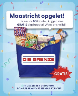 Gratis goedgevulde bigshopper bij die Grenze in Maastricht