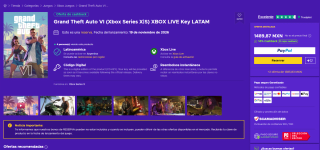 Grand Theft Auto VI (Xbox Series X|S) XBOX LIVE Key LATAM por $1,267 en Eneba