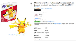 Mega Construx Pikachu Pokémon voor €11,83 bij Amazon