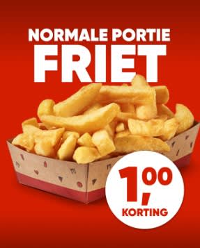 €1 korting op normale portie friet bij Kwalitaria