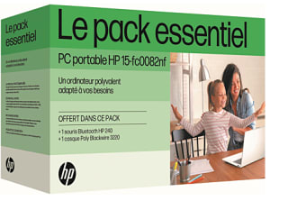 Pack PC Portable 15,6" HP 15-FC0082NF à 599€