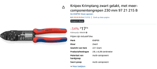 Knipex Krimptang voor €17,79 bij Amazon