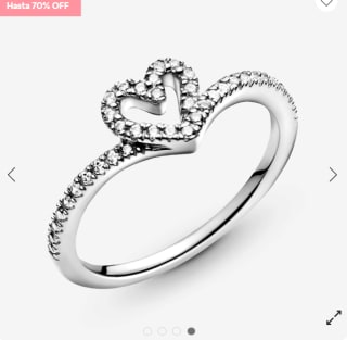 Anillo Hueso De Los Deseos c/Corazón Brillante Pandora Timeless $57.500 Pandora, cl