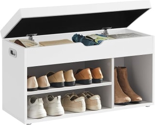 VASAGLE Banco Zapatero con Cojín, Almacenamiento, 3 Compartimentos por 48,59€