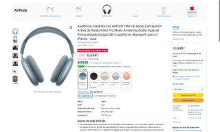 Audífonos AirPods MAX por $8,699 | Oferta Amazon