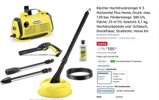 Karcher K 3 Horizontale Hogedrukreiniger pro voor €95,74 bij Amazon