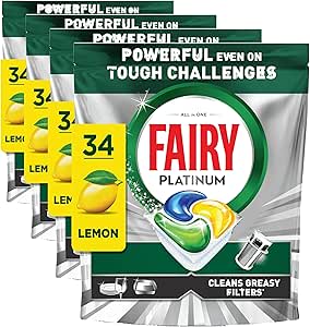 136 cápsulas Fairy Platinum De Lavavajillas, Limón por 21.49€