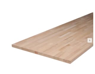 Plan de travail bois massif hêtre L.2500 x P.650 x ép.36 mm à 119€