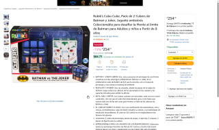 Rubik's Cuber Batman y Joker 2-Pack por $254 | Amazon