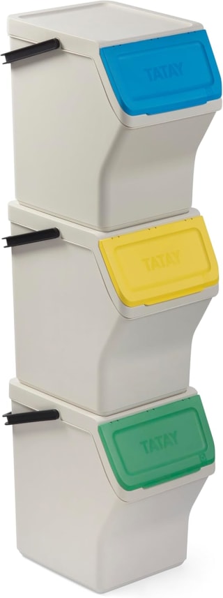 Tatay Cubos de Basura Set de 3 35x27x36 cm Diseño Apilable Diseño Modular por 33.89€