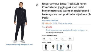 Under Armour Emea trainingspak voor €38,08 bij Amazon