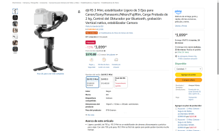 DJI RS 3 Mini 2kg por $3,899 | Amazon