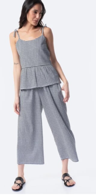 Pantalón culotte estampado vichy de Mujer TEX color negro por 5.99€