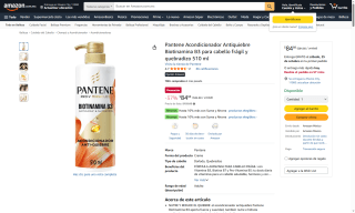 Pantene Acondicionador Antiquiebre 510ml por $85 | Oferta Amazon