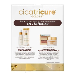 Pack CICATRICURE Crema Gold Lift de Día+Serum Efecto Lifting $16.950 Solo en abc.cl