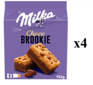 4 Paquetes de Bizcocho con chocolate Milka Choco Brookie 132 g. por 6.05€
