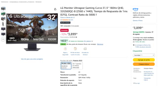Monitor LG UltraGear 32GS60QC-B 31.5" por $3,899 en Amazon