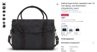 Kipling Superworker laptoptas voor €69,90 bij Amazon