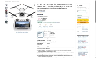 DJI Mini 3 con DJI RC por $4,849 | Oferta Amazon